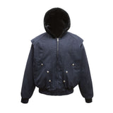 K21 n retro popular autumn and winter street tide metal buckle design men's thickened thermal seat mountain carving hooded cotton clothes