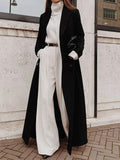 HULIANFU 2025 autumn and winter 2025 New women's clothing  casual long solid color warm woolen coat coat