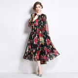 popular chiffon print dress
