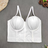 women's clothing new pleated corset underwear small suspenders solid color thin fashion tube top small vest women