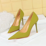 2025 6122-5 Korean version fashionable, delicate and thin, sweet high heels, thin heels, super high heels, shallow mouth, pointed single shoes, women's shoes
