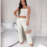HULIANFU 2025 2025 trade  independent station 's new hollow suspender lace casual suit women's sexy new