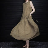 2025 Khaki a-word dress women's  summer new temperament high-end exquisite super good-looking and thin