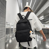 2025 Backpack Female Premium Sense Backpack Large Capacity Casual Japanese Backpack Solid Color School Season Junior and High School Student School Bag