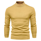 HULIANFU 2025 Autumn and winter New Popular trade thickened warm sweater men's, medium collar slim men's sweater men's multi-color knitted sweater