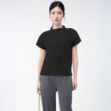 2025 short-sleeved t-shirt women's summer 2025 new loose solid color simple temperament commuter versatile top Popular style