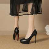2025 136-3 Cross-border sexy waterproof table high heels for women who are not tired of feet temperament pointed thin heels super high heels 12CM