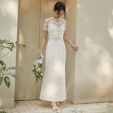 2025 Lace light wedding dress  spring white simple temperament suspender skirt bride wedding engagement wedding photo evening dress