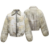 K25 n retro popular winter trend 3D printing design men's warm thickened short and wide version cotton jacket