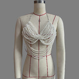 2025 F4909Y Hot Selling Pearl Chain Breast Chain цепочки для тела Body Chain