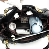 2025 Handbag popular new women's soft leather bag shoulder tote bag simple retro solid color large capacity mother bag