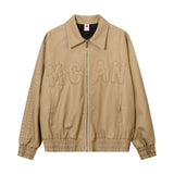 124 n retro popular autumn and winter street men's patch jacket design men's and women's lapel leather jacket