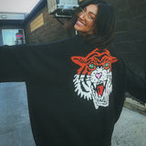 2025popular  winter sweater women, tiger head Y2K personalized street trend V-neck cardigan sweater women