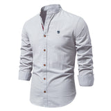 HULIANFU 2025 Spring and summer new trendy business shirt men's cotton and linen casual Japanese fashion solid color long-sleeved shirt men's beauty size