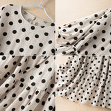 summer new retro literary temperament polka dot five-quarter sleeve pullover loose large size medium and long dress