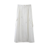 2025 THE MIND drawstring elastic waist tooling wind skirt 2025 spring and summer Korean version casual versatile A-shaped skirt T260
