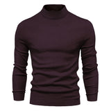 HULIANFU 2025 Autumn and winter New Popular trade thickened warm sweater men's, medium collar slim men's sweater men's multi-color knitted sweater