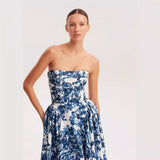HULIANFU popular New new spring and summer off-the-shoulder 2025 women's clothing three-dimensional tailoring fairy long temperament evening dress dress