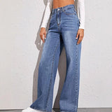 2025 2020 2025 Popular trade explosion cat beard horse willow loose high waist wide leg jeans women