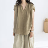 Casual suit, linen summer loose short-sleeved shirt 230102 summer light Yamamoto pants pants 230125