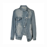 hulianfu Denim Glamorous Single Breasted High Split Mini Dress
