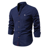 HULIANFU 2025 Spring and summer new trendy business shirt men's cotton and linen casual Japanese fashion solid color long-sleeved shirt men's beauty size