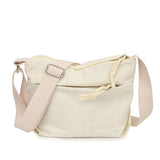 HULIANFU 2025 wholesale solid color retro nylon cloth bag new simple women's shoulder bag outdoor sports and leisure messenger
