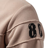 HULIANFU 2025 Autumn new long-sleeved sweater loose crew neck print splicing men's trend sports and leisure sweater