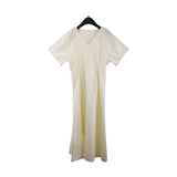2025 THE MIND pleated V-neck dress 2025 thirteen lines summer new Korean simple long skirt 003AX