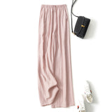High-end linen wide-leg pants women's summer breathable lazy casual pants vertical mopping trousers thin sunscreen straight-leg pants