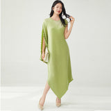 2025 Spring and summer fashion women's clothing Popular trade pleated dress new irregular fashion temperament elegant dress long dress Popular style