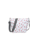 HULIANFU 2025 popular summer new corduroy cloth casual bucket bag fashion fruit strawberry cherry print tide shoulder messenger bag