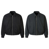 147 n retro popular autumn and winter street men's and women's striped double-sided wear design men's jacket loose coat