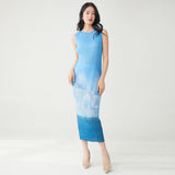 2025 Women's temperament high-end  dress summer new medium and long one-step skirt sleeveless thin straight skirt