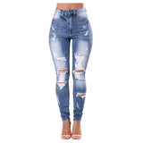 2025 2025 denim ripped women's clothing wish  elastic pants women