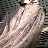 2025 Mulberry silk dress  floral coffee break skirt high-end Hangzhou women's clothing loose medium and long skirt summer