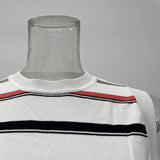 HULIANFU 2025 bm short knitted sleeveless round neck contrasting stripes inside and outside, bottomed sexy Spice Girl suspender vest