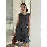 2025 THE MIND linen tencel vest dress 2025 summer new short skirt 031AX (with belt bag)
