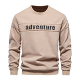HULIANFU 2025 Autumn new long-sleeved sweater loose crew neck print splicing men's trend sports and leisure sweater