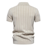 HULIANFU 2025 popular spring and summer new New Popularan size men's woolen polo sweater knitted sweater short-sleeved lapel men's T-shirt top