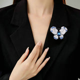 2025 Japan and South Korea luxury shining zircon micro-inlaid diamond butterfly brooch temperament coat coat suit brooch pin accessories