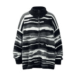 6011 n popular autumn and winter retro sweater men's camouflage striped men's and women's premium knitted sweater zipper jacket