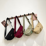 HULIANFU 2025 spring new nylon cloth casual messenger bag popular angora wine ruby red breast bag shoulder bag