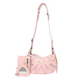 HULIANFU 2025 Korean version of the new underarm bag for women,  retro rivet locomotive bag pleated crescent child and mother, one shoulder messenger bag for women