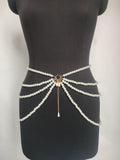 2025 MW3096  waist chain thickness different pearl connection multi-layer fringed side pendulum chain waist chain waist decoration