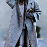 HULIANFU popular spring new 2025 New women's clothing  casual long solid color warm woolen coat coat