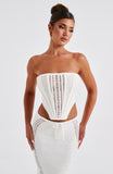 HULIANFU 2025 2025 trade spring and summer hot-selling new products, sexy trend backless tube top, hip-wrapped long skirt, knitted suit