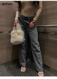 2025 2025 Popular trade New supply High waist ripped slim fit fashion jeans women