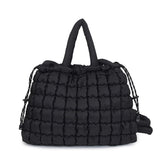 HULIANFU 2025 Hand Carry Simple Casual Tote Bag Women's popular Autumn and Winter New Fashion Folded Rhombus Large Capacity Versatile Shoulder Bag