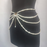 2025 MW3096  waist chain thickness different pearl connection multi-layer fringed side pendulum chain waist chain waist decoration